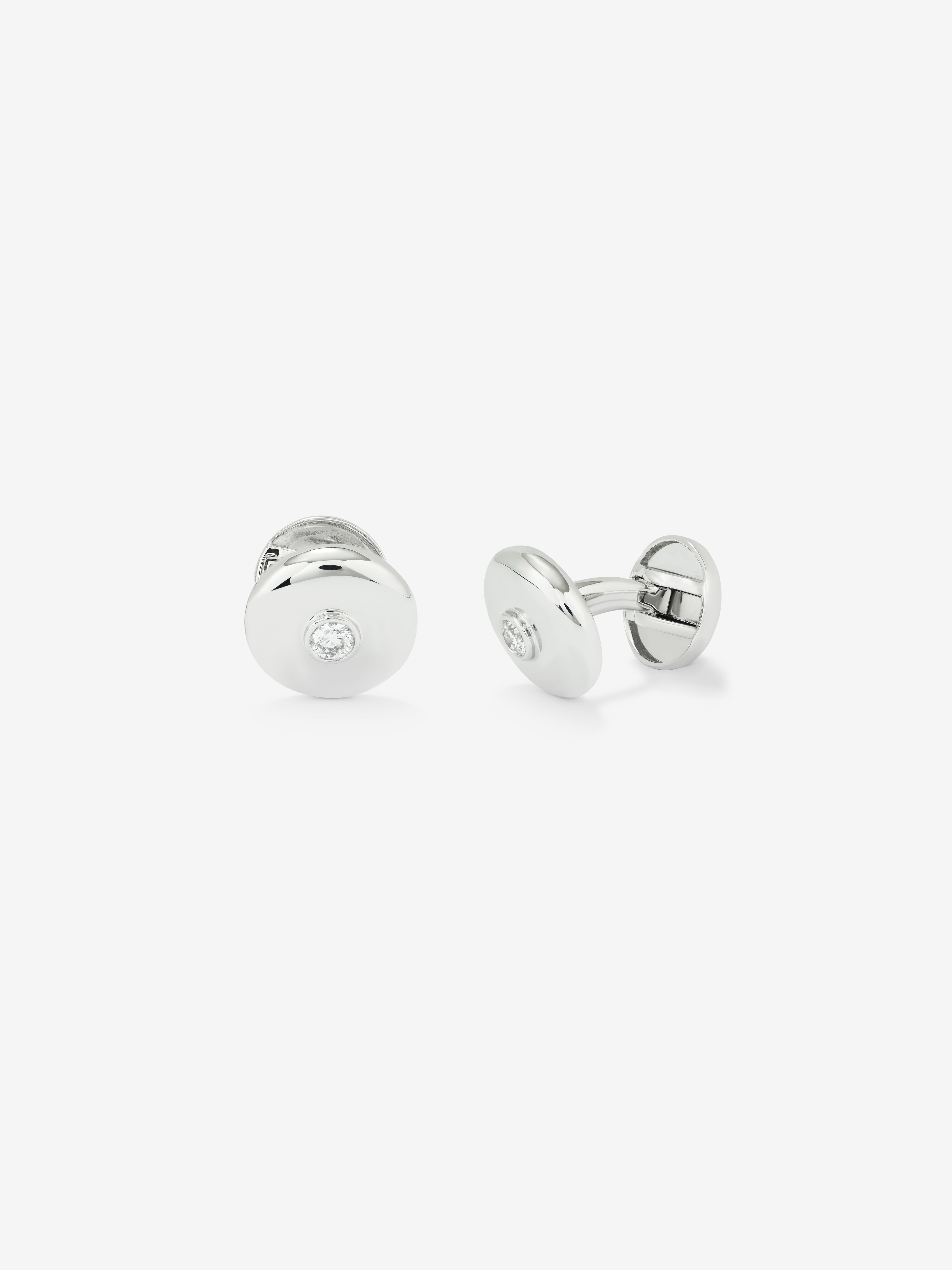 Gemelos de oro blanco y diamante