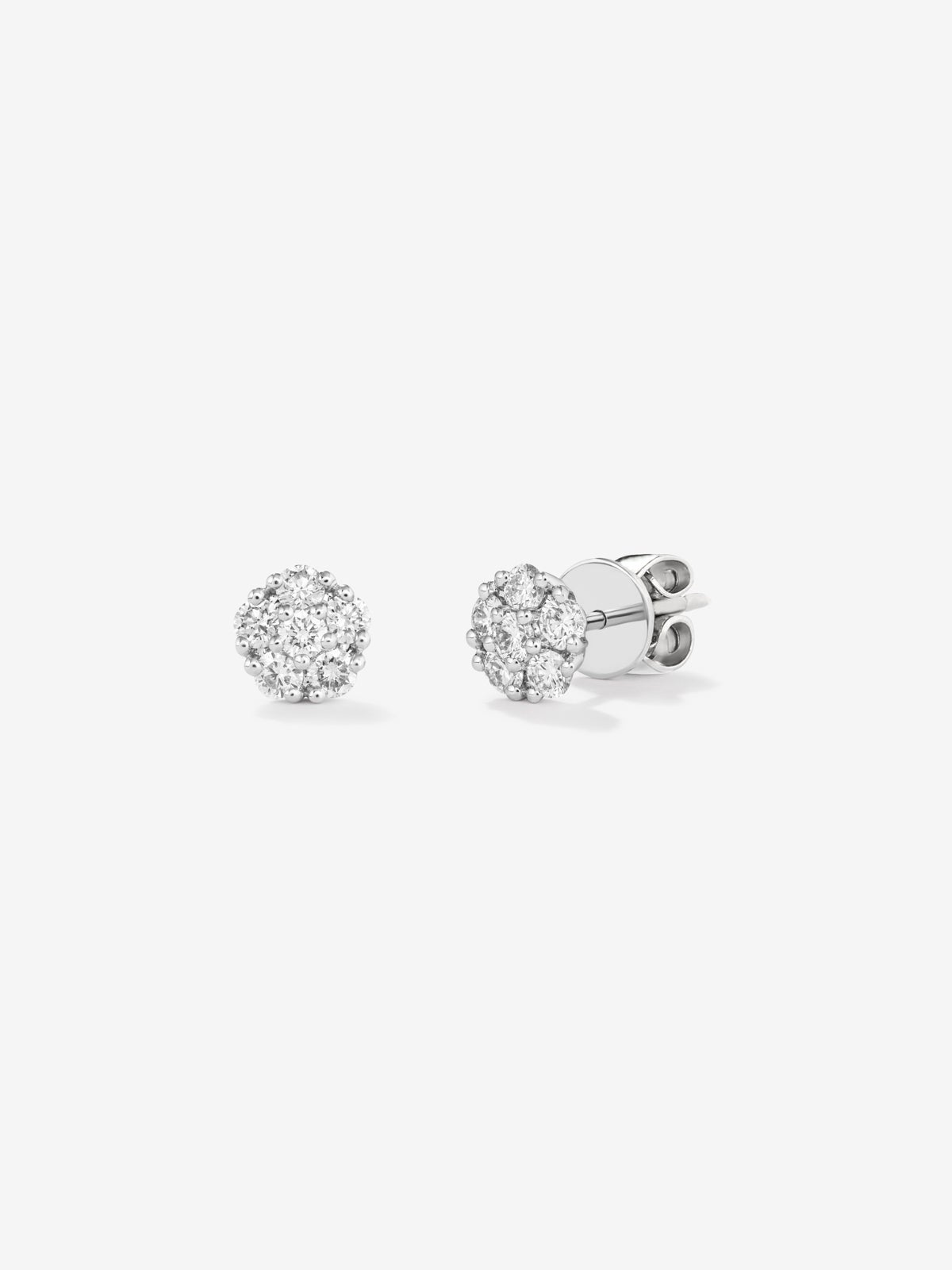 Pendientes de grace de oro blanco con diamante