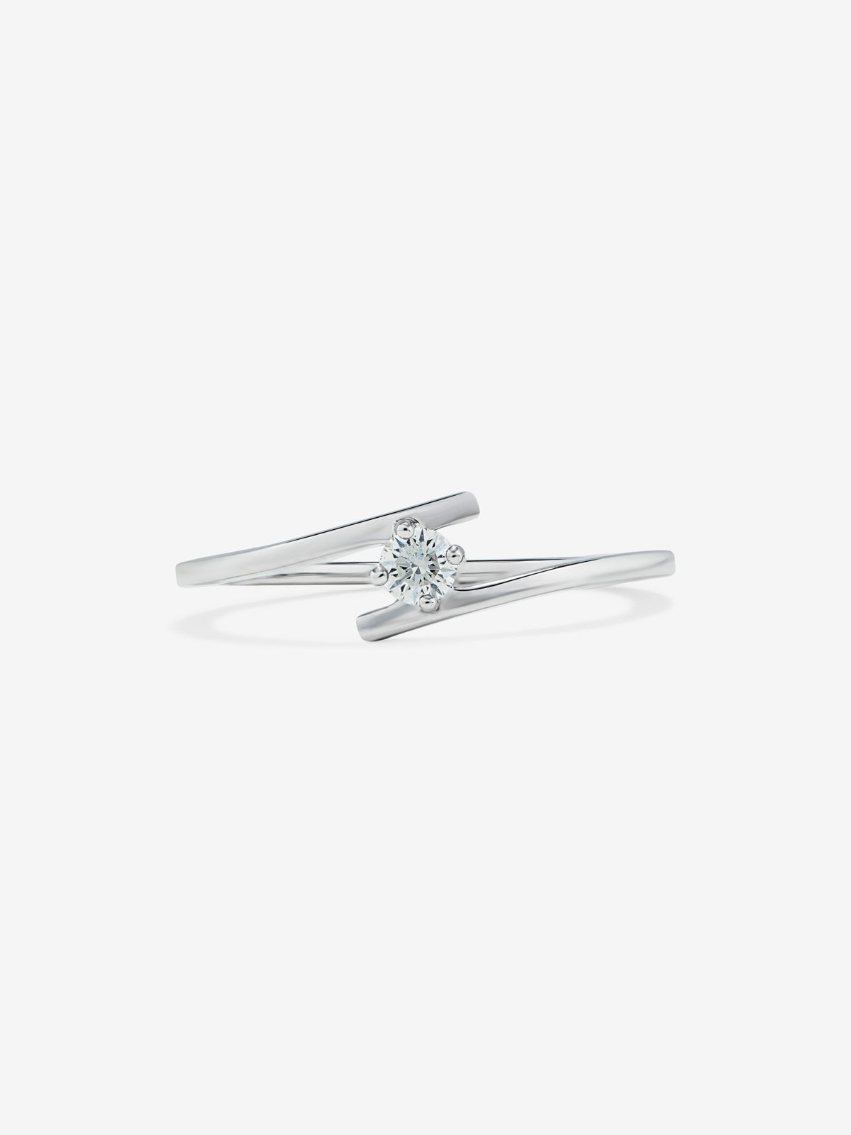 18K white gold solitaire ring with 0.1 ct brilliant cut diamond