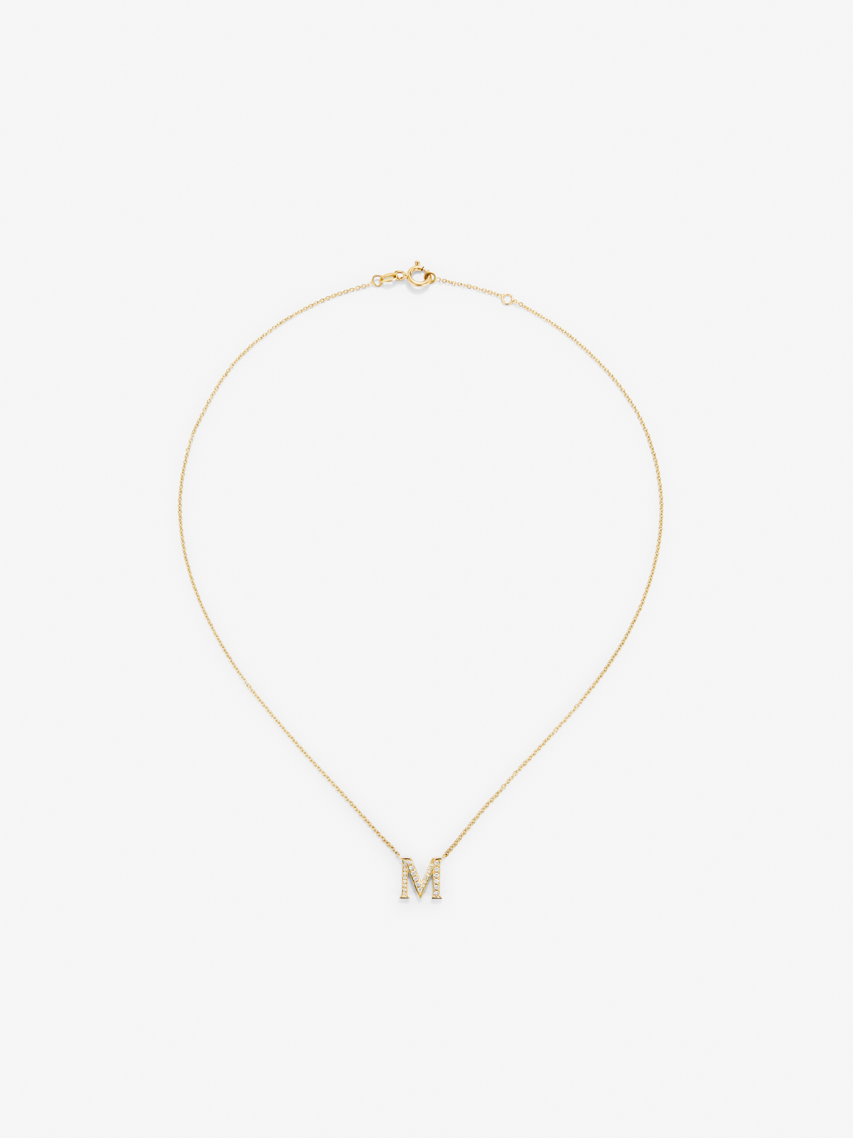 18K yellow gold pendant with m