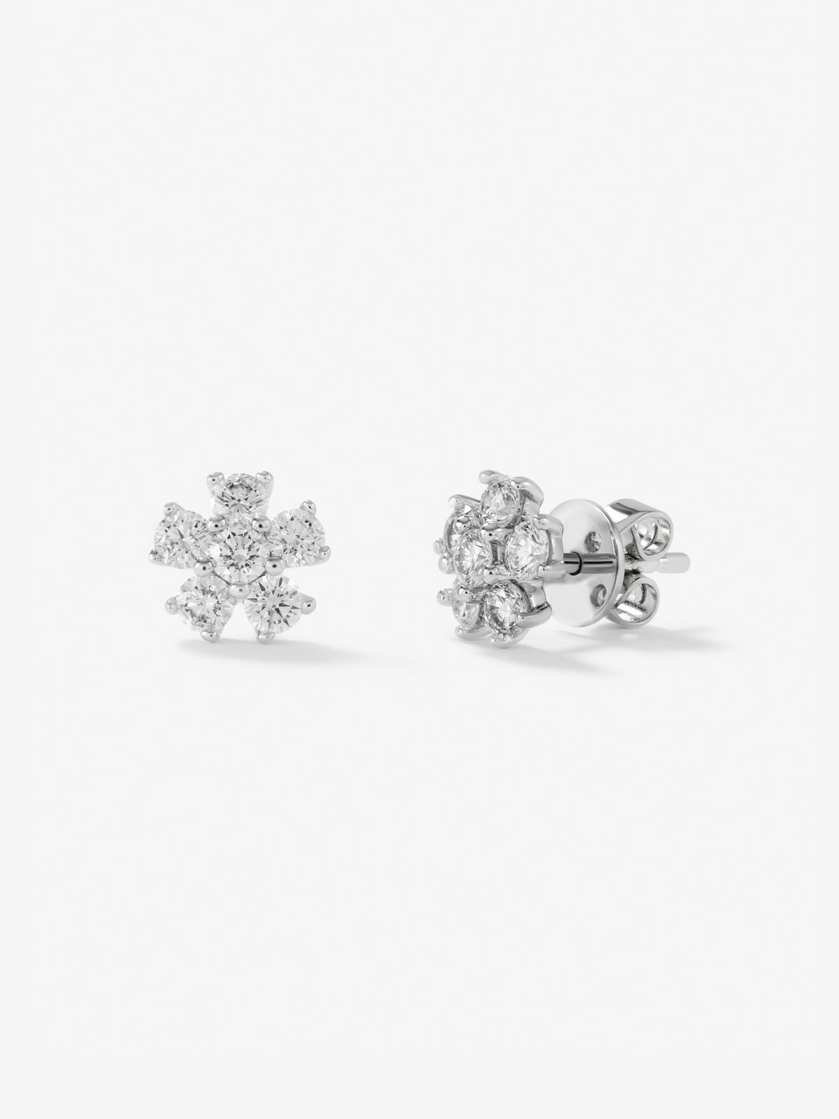 Pendientes de oro blanco de 18kt con diamantes