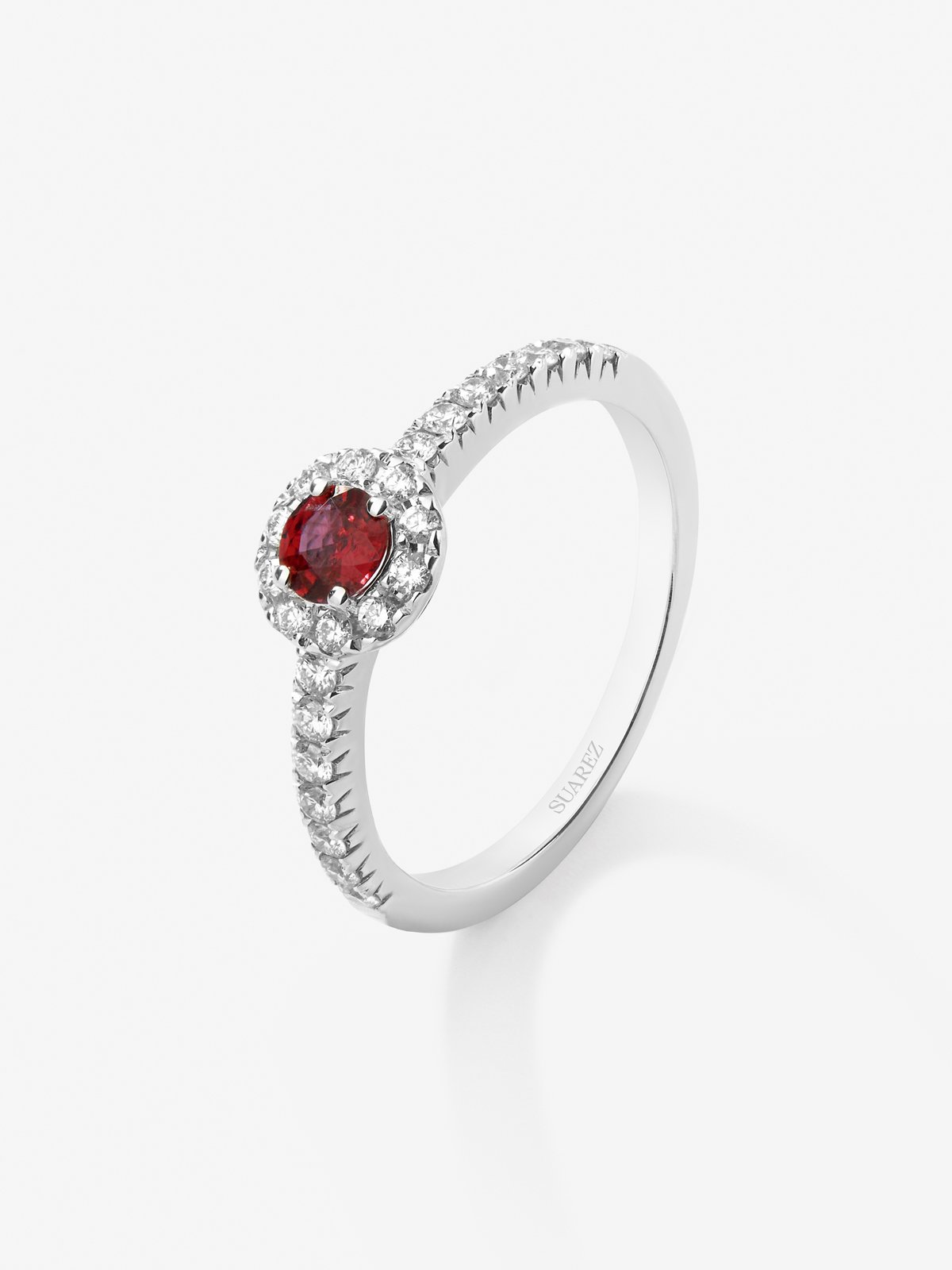 18K White Gold Orla Ring with Rubi and Diamond