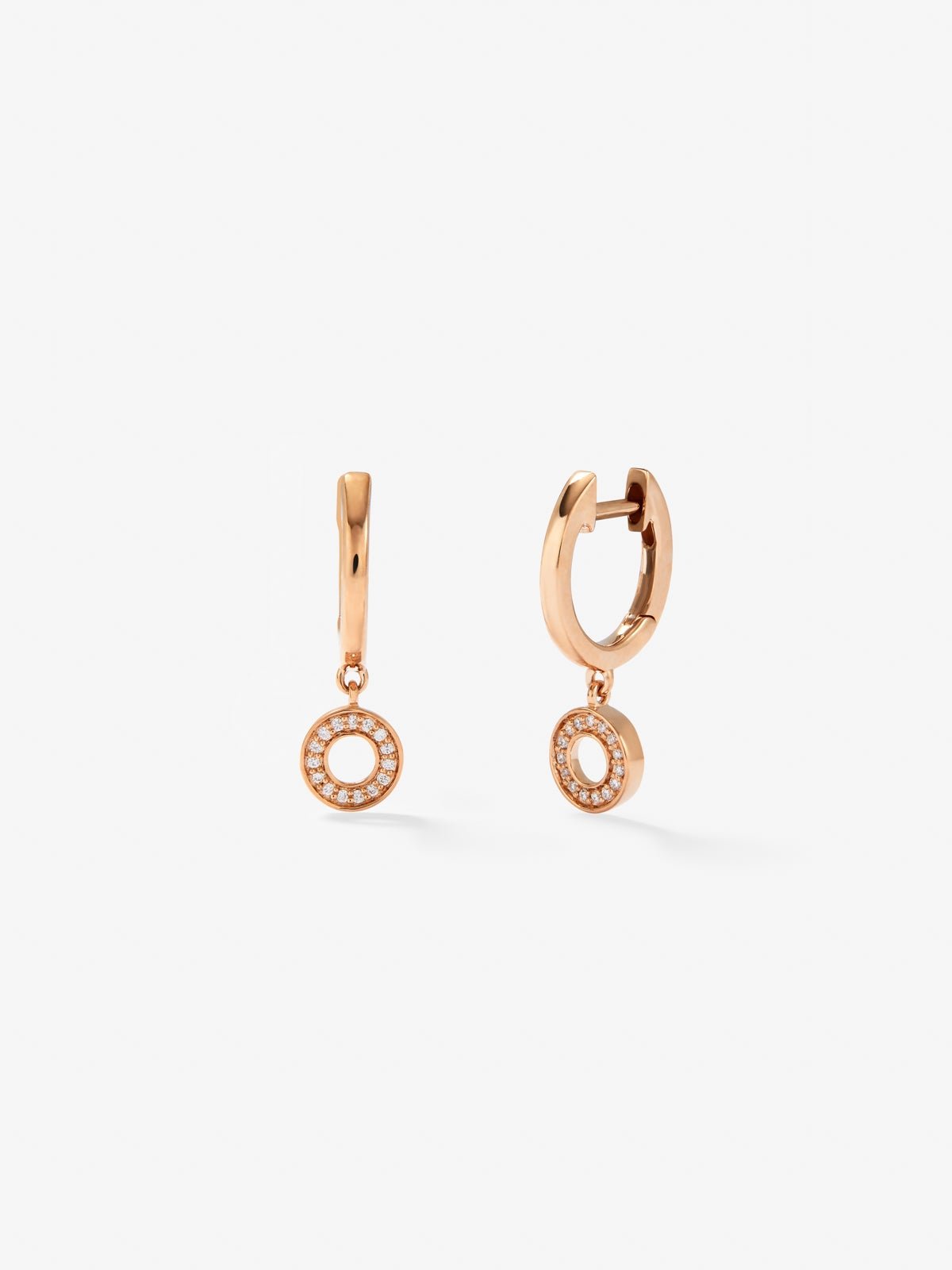 Pendientes de oro rosa de 18kt con diamantes