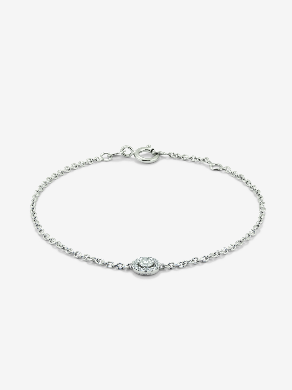 Pulsera cadena de oro blanco de 18K de diamantes en pavé