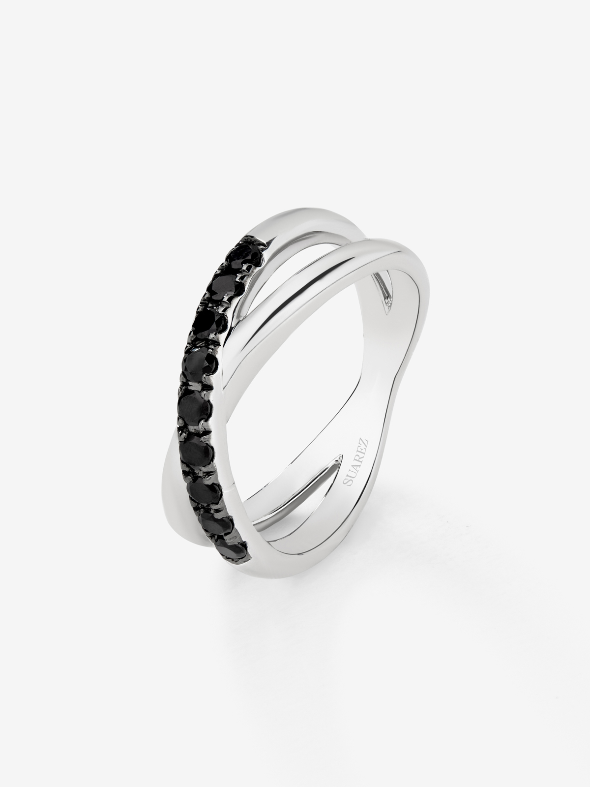 Anillo cruzado de plata 925 con espinelas