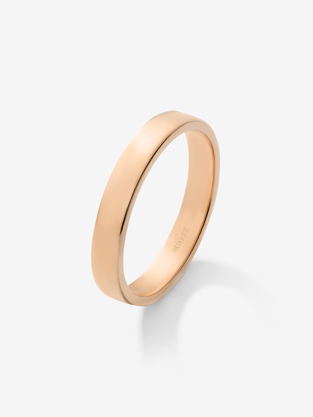 Alianza de boda de oro rosa de 18K de 3,15mm