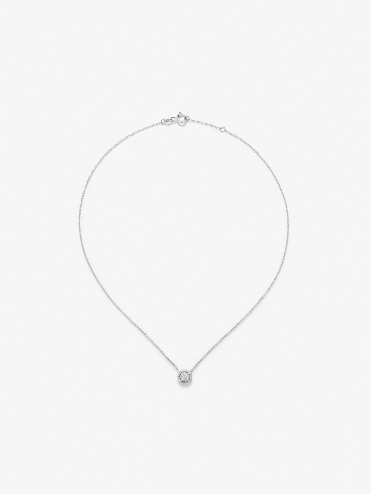 Colgante de oro blanco de 18kt con diamantes