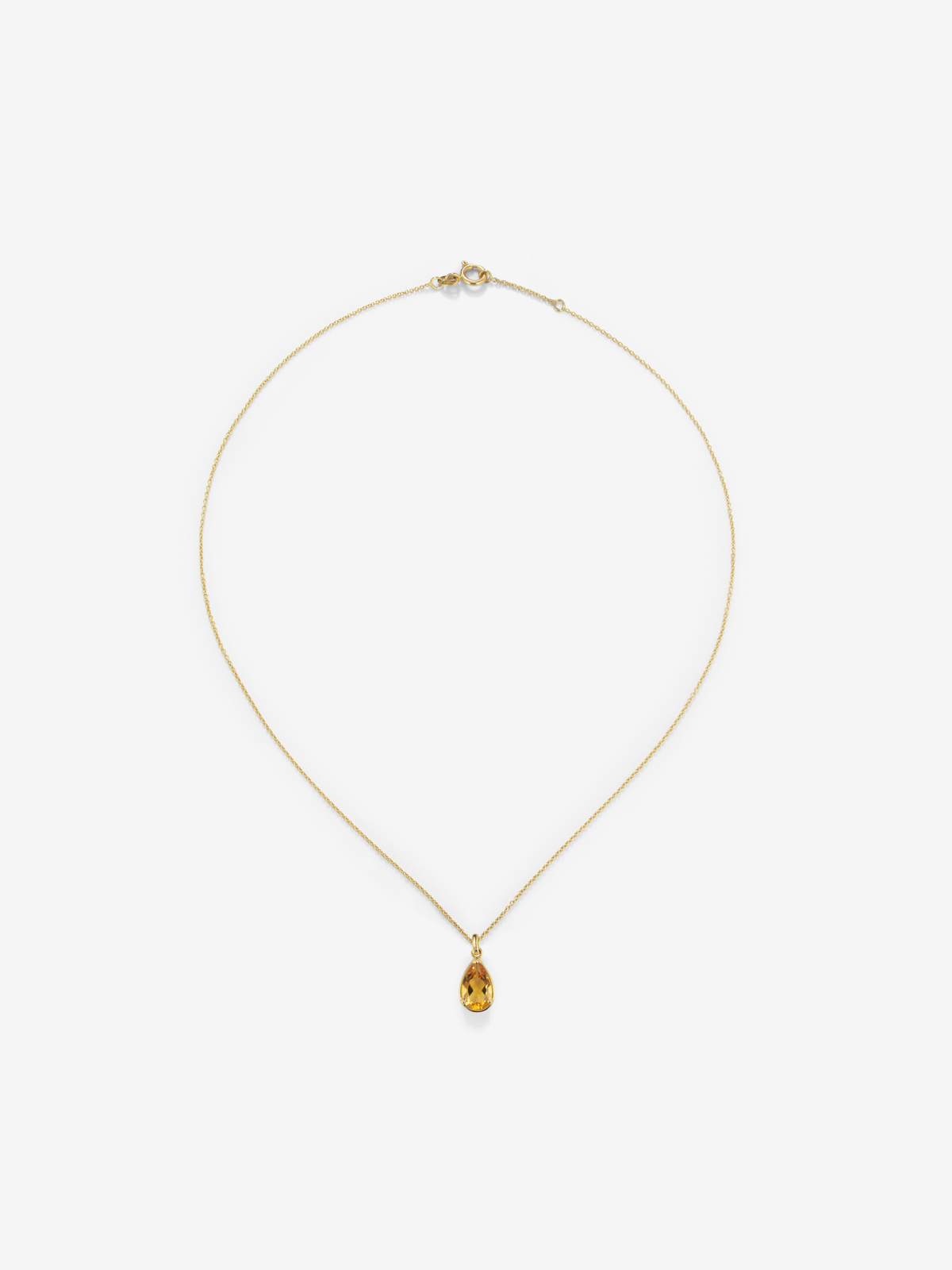 18K yellow gold pendant chain with citrine
