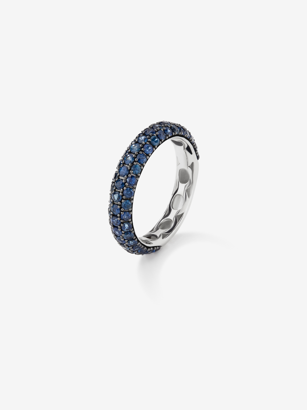 925 Silver ring band with sapphires