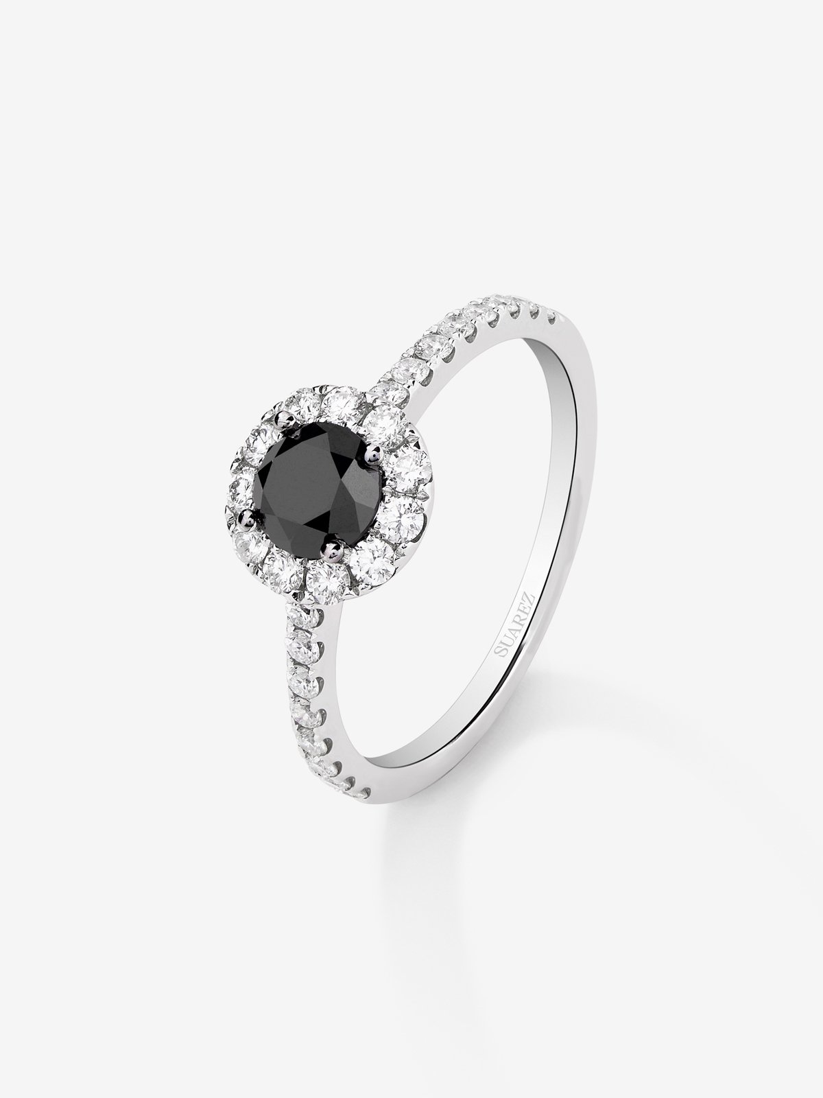 18K gold orla ring with black diamond and white diamond