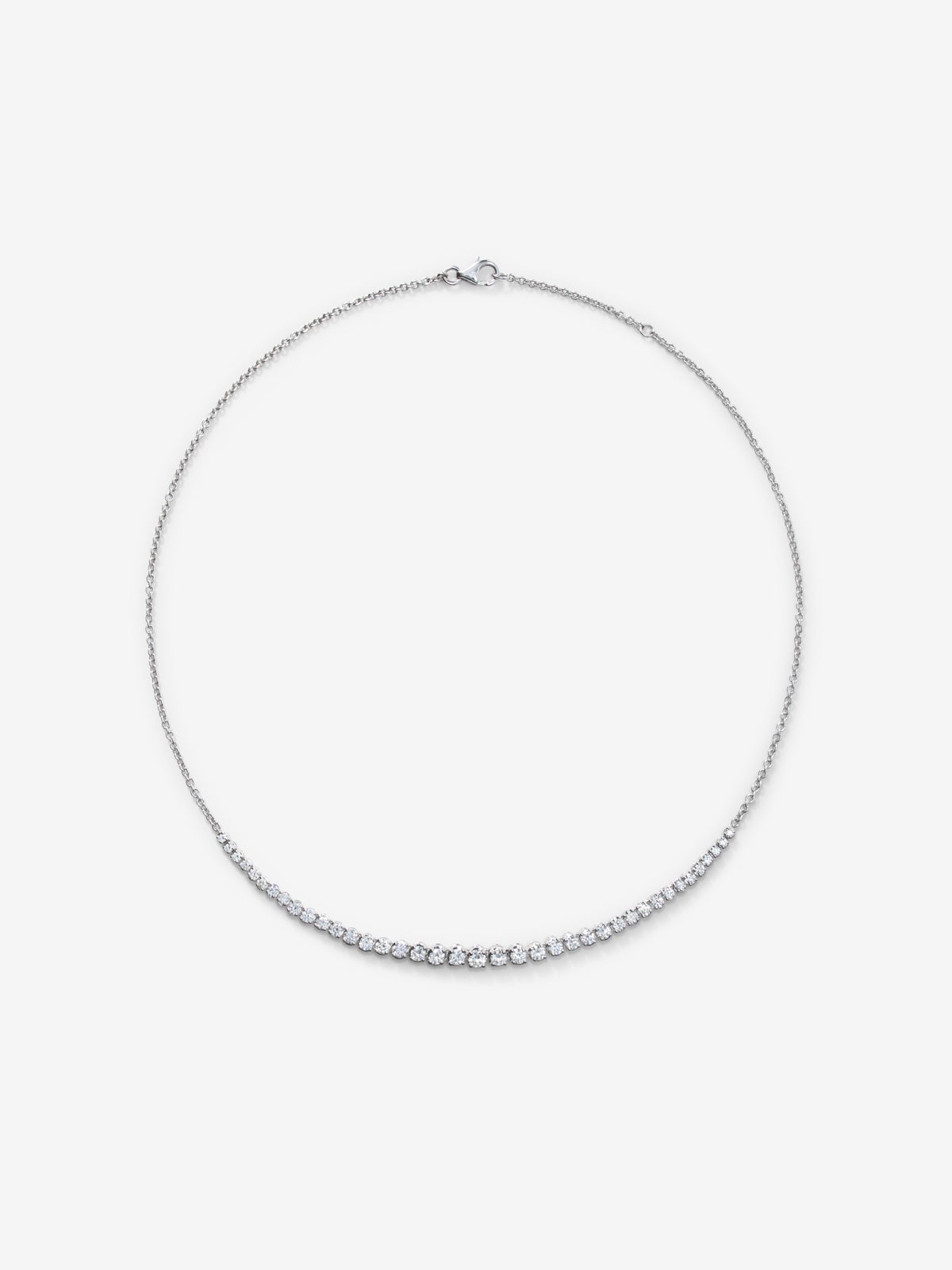 Colgante collar de oro blanco de 18k con diamantes de 1,93cts