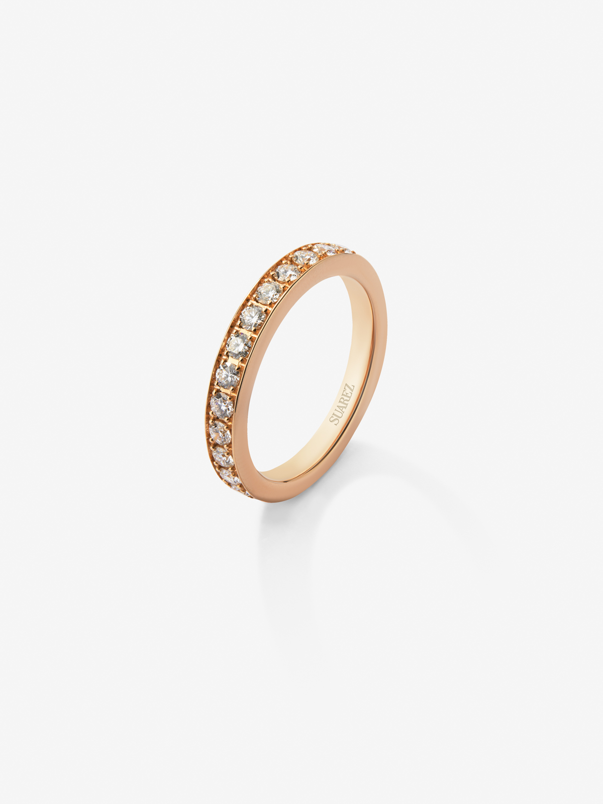 18K Rose Gold Engagement Ring with Diamonds
