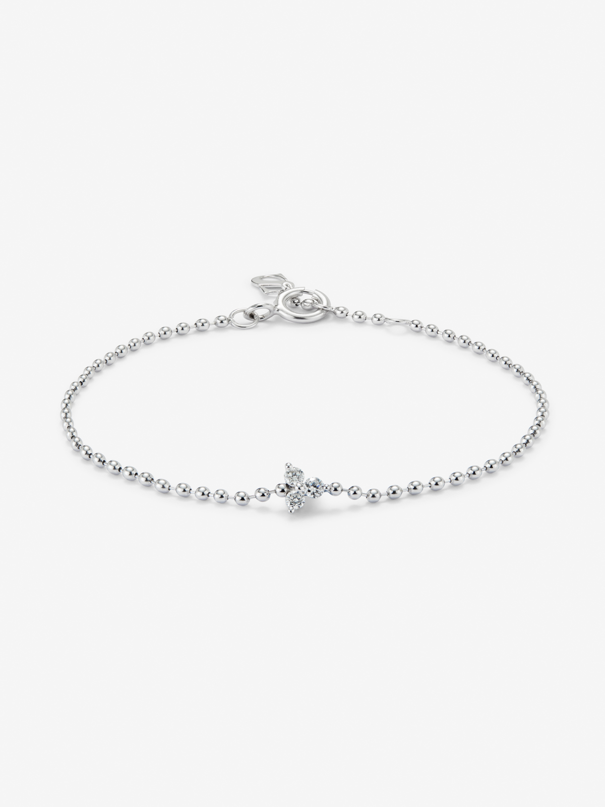 18K white gold bracelet with white diamonds in 0.18 cts