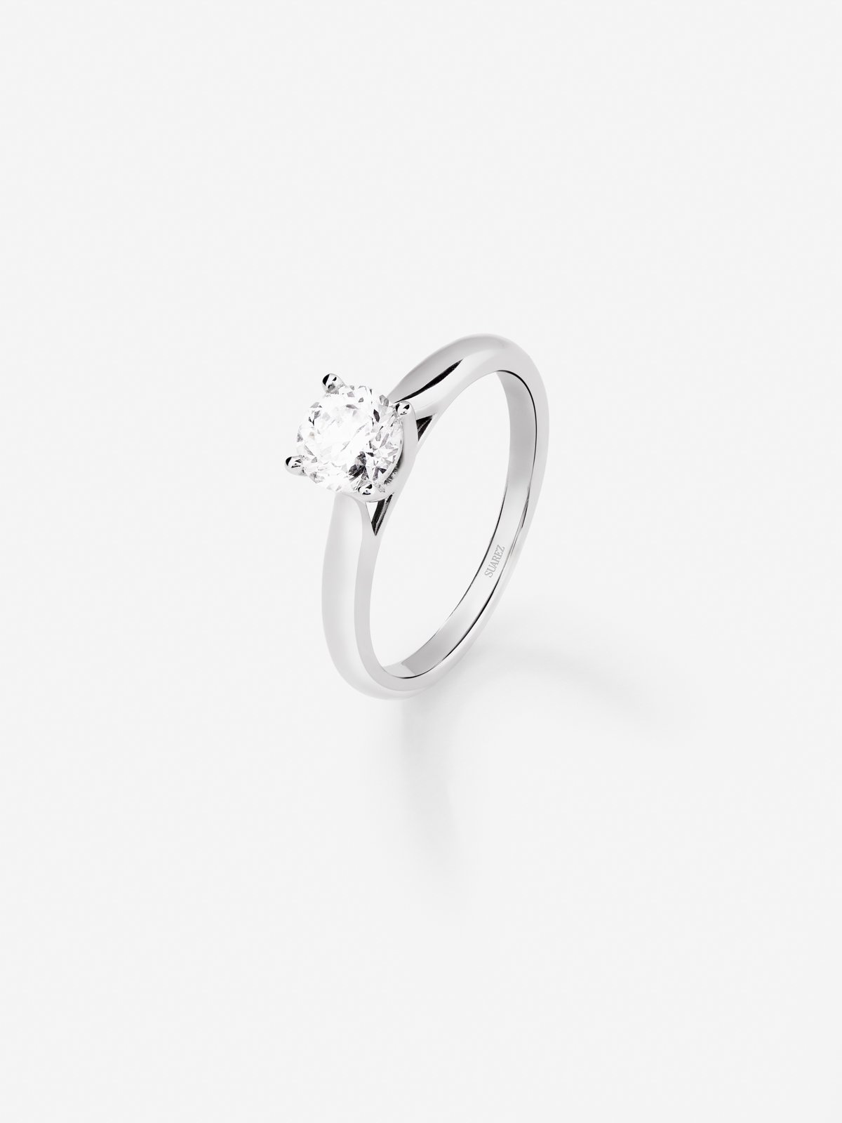 18K White Gold Engagement Solitaire with 0.50 Carat Center Diamond