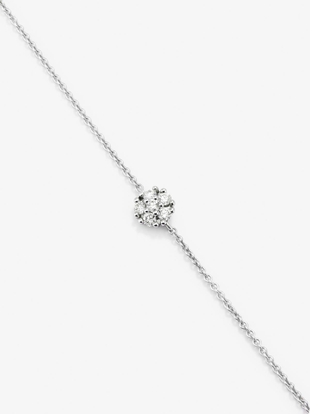 Pulsera de oro blanco de 18K con diamantes en talla brillante de 0,08 cts