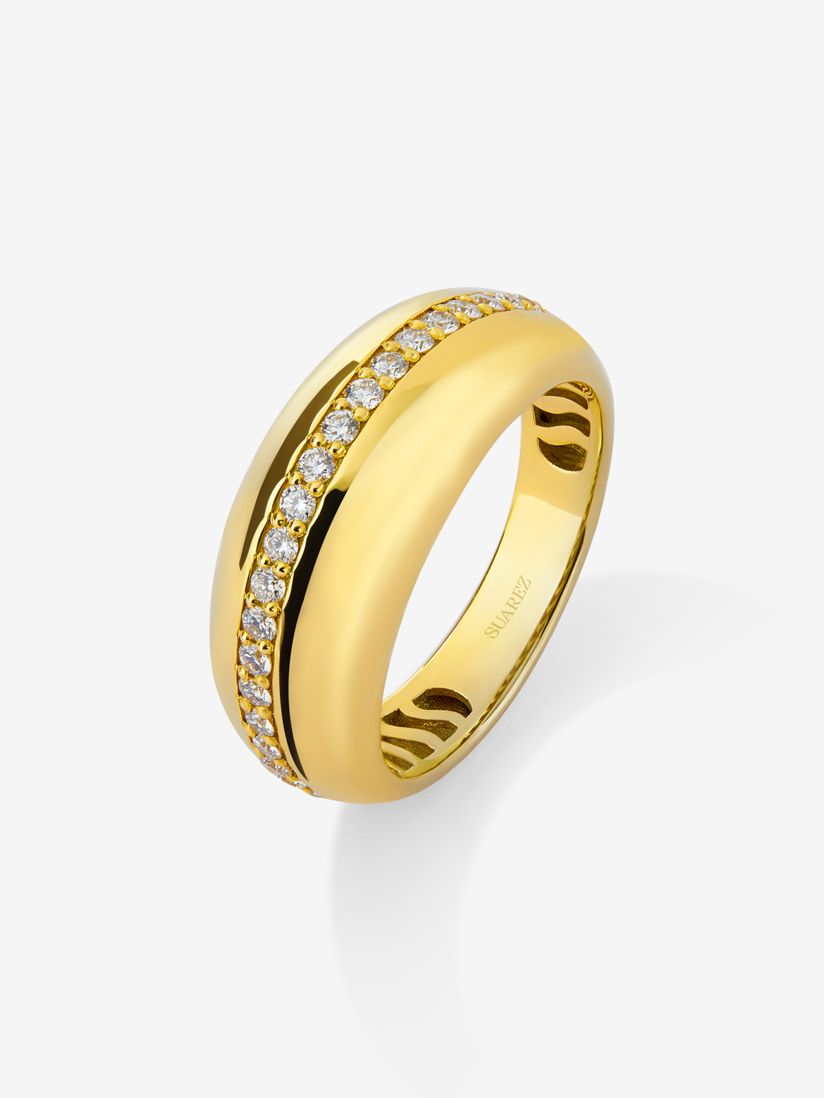18K Yellow Gold Ring with Brilliant-Cut Diamonds
