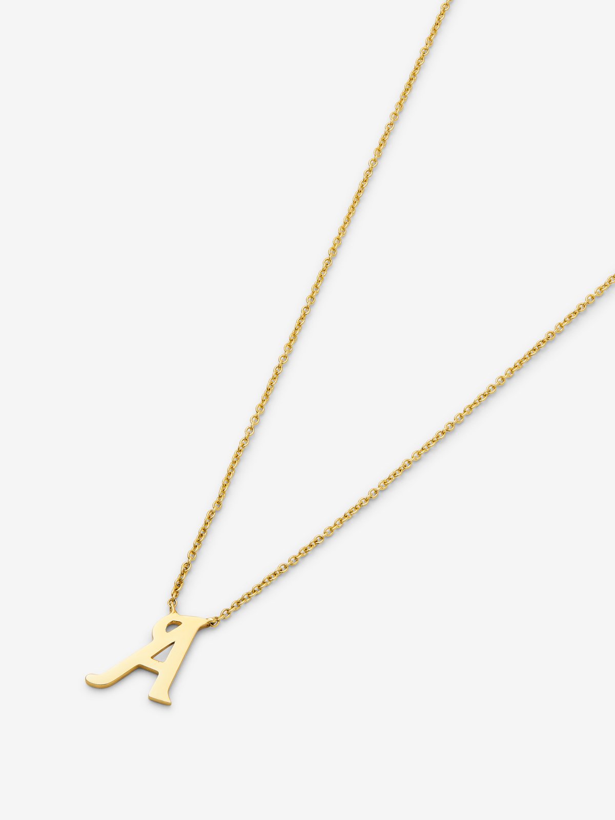 Colgante de oro amarillo de 18K con letra A