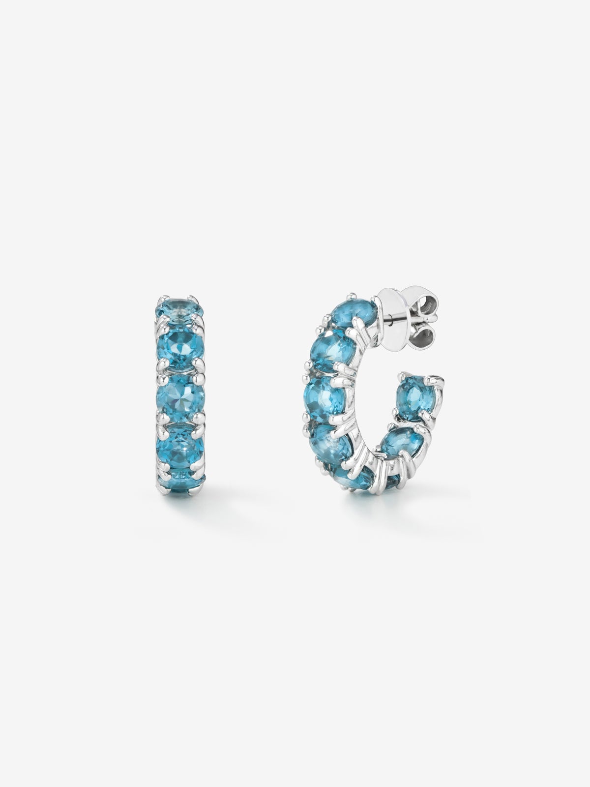 Pendientes aro de plata 925 de topacio