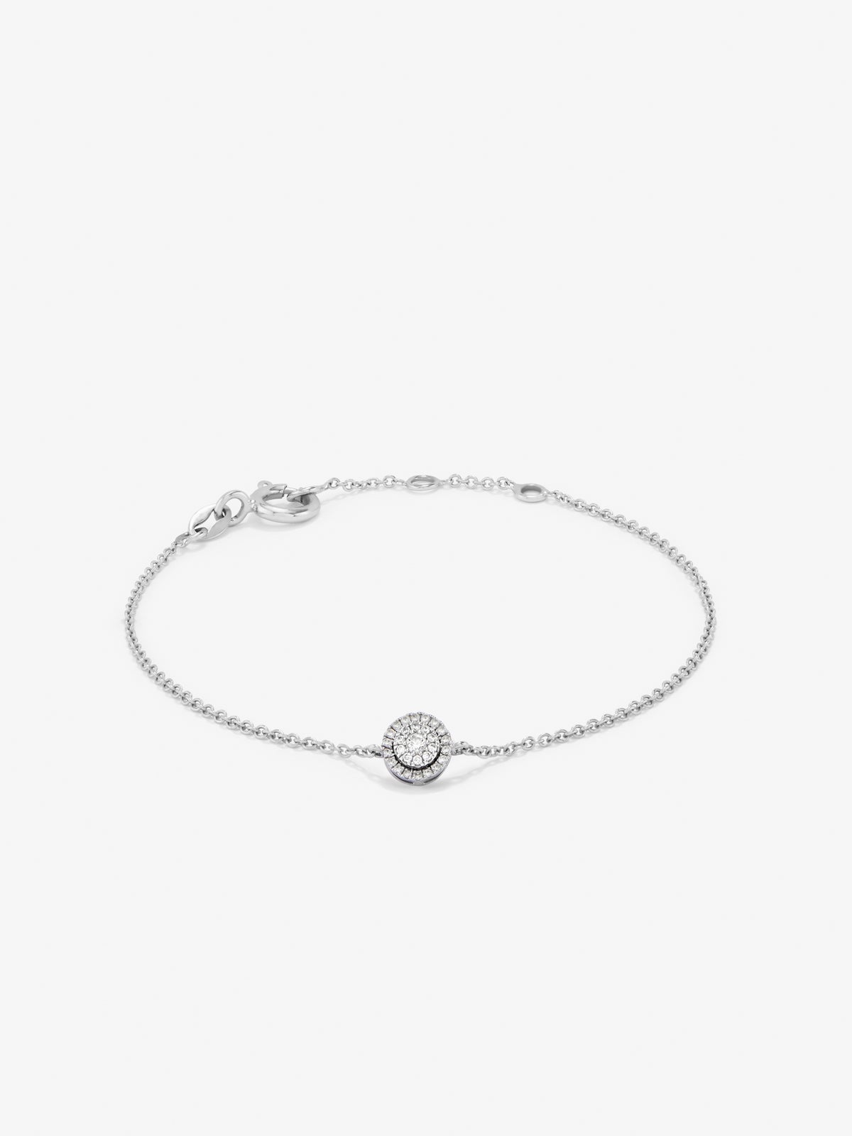 Pulsera cadena círculo de oro blanco de 18K de diamantes