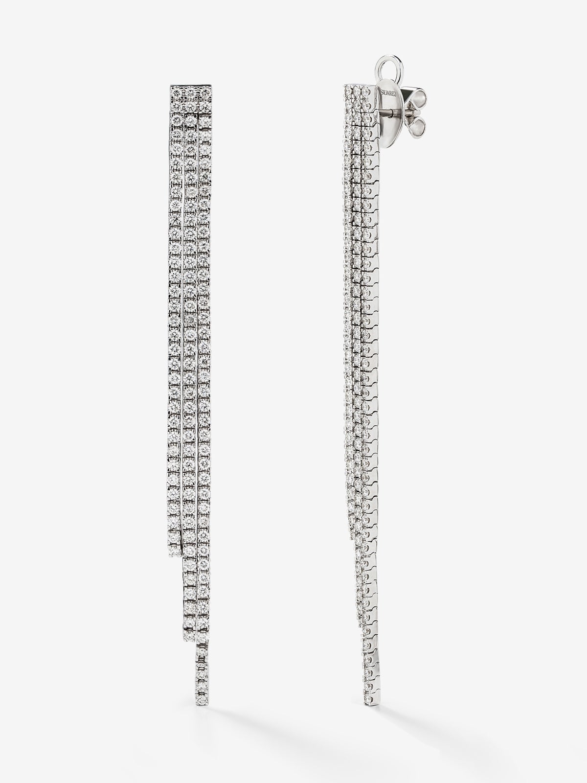 18K white gold hoop earrings with 232 brilliant-cut diamonds with a total of 4.06 cts