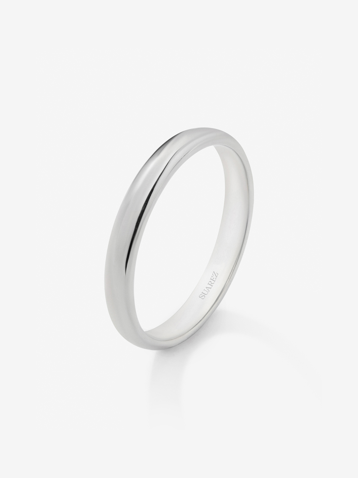 Alianza de boda de oro blanco de 18K