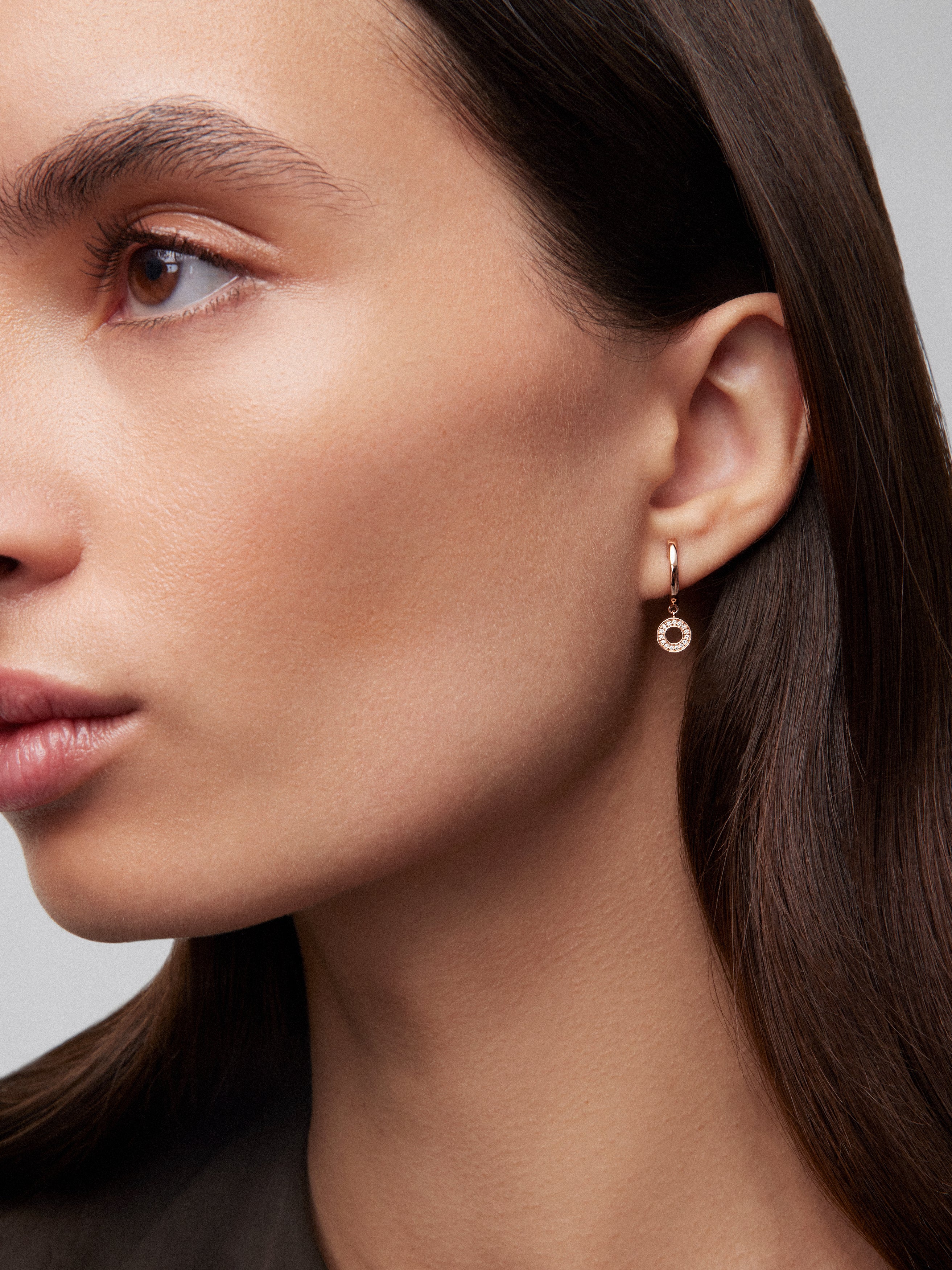Pendientes de oro rosa de 18kt con diamantes