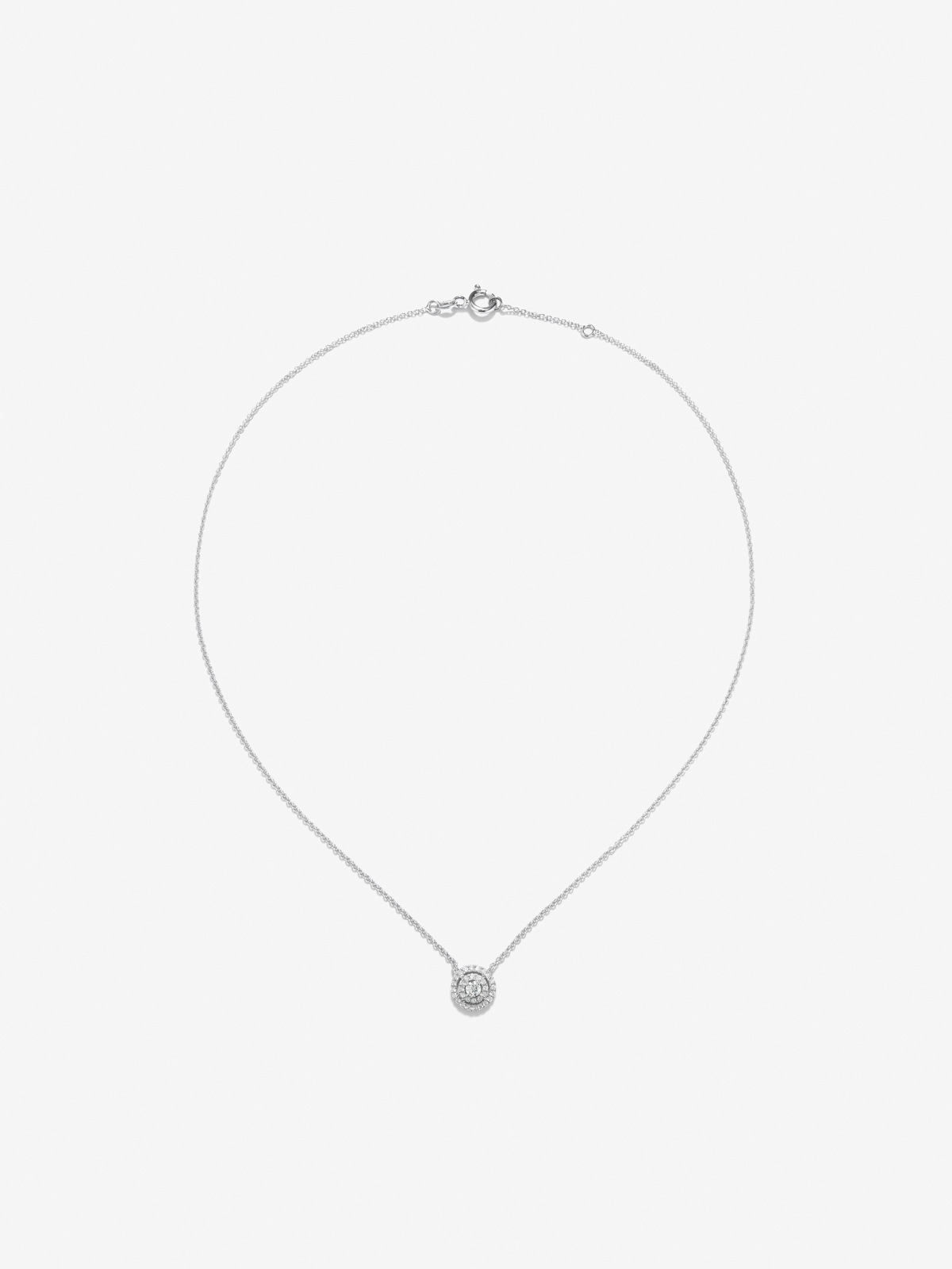 18K white gold pendant with white diamonds of 0.25 cts