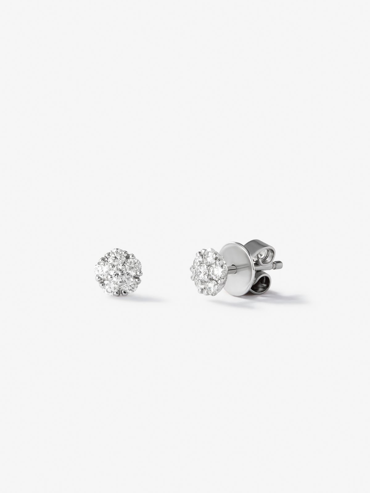 Pendientes de oro blanco de 18kt con diamantes