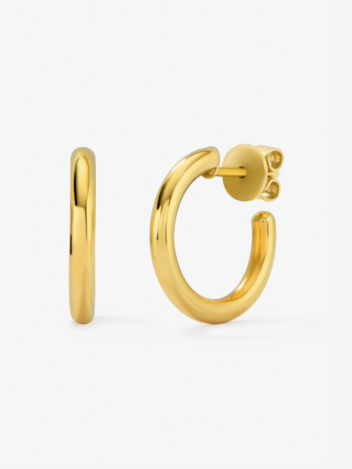 18K Yellow Gold 18mm Hoop Earrings