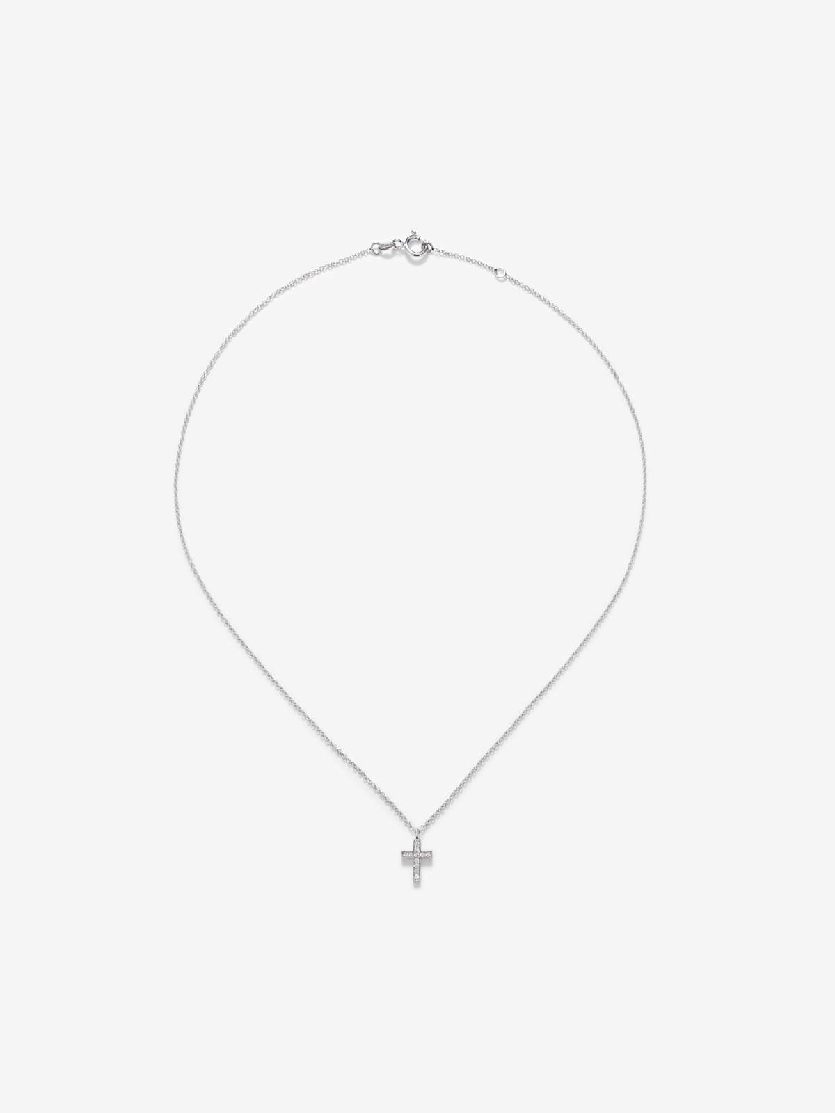 18kt White Gold Cross pendant with diamonds