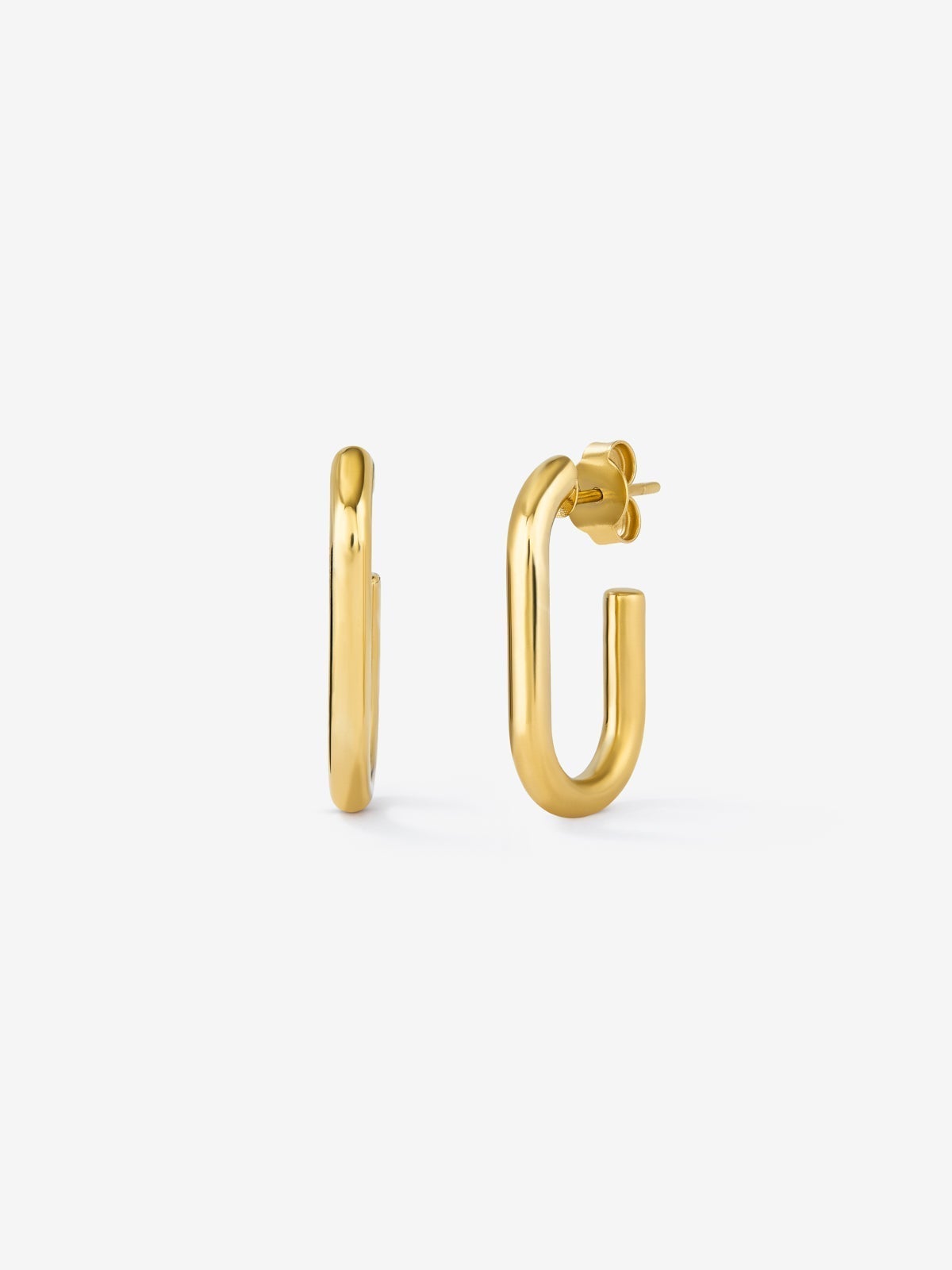 Pendientes cortos de eslabones forza de oro amarillo de 18K 
