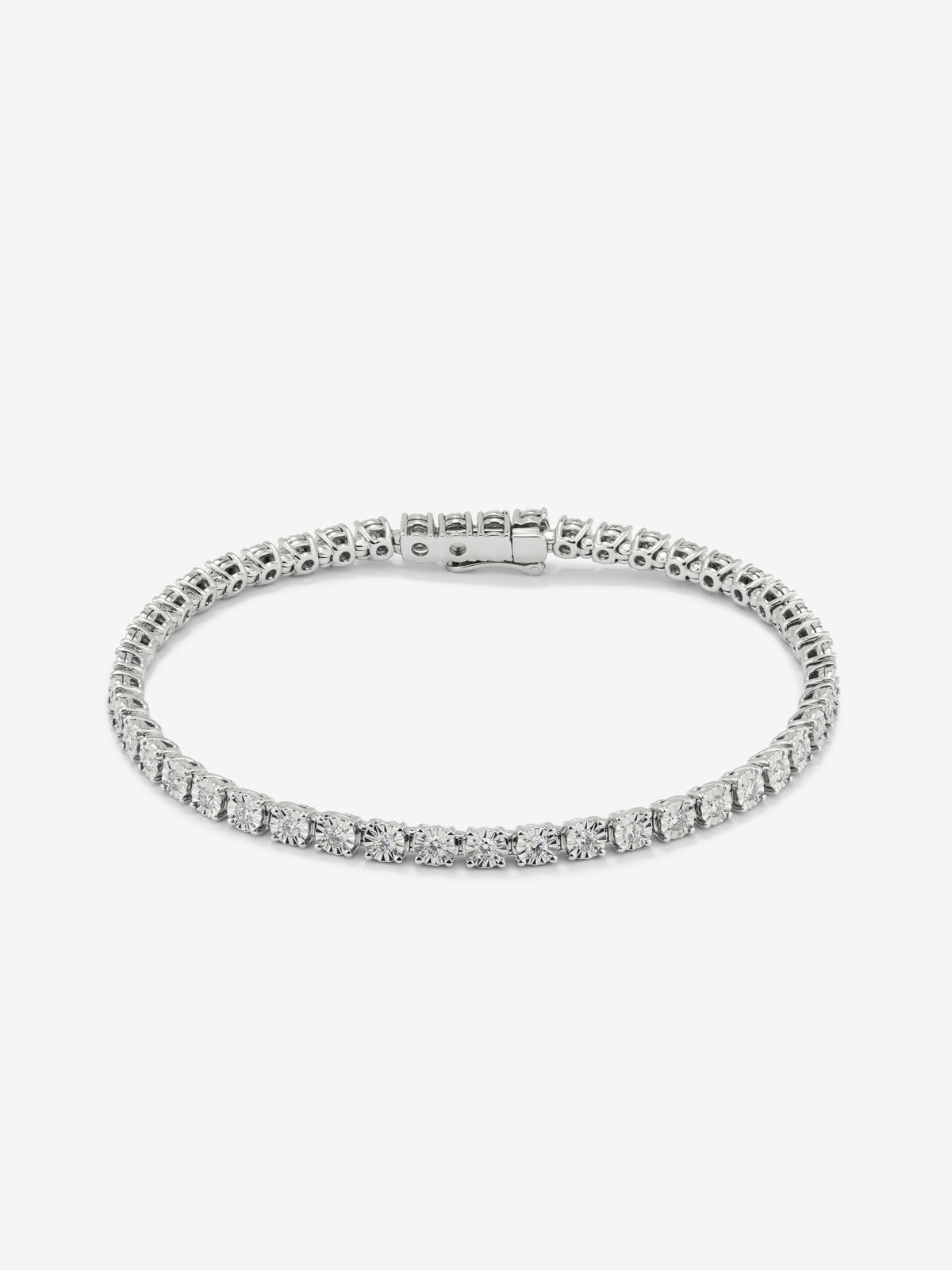 Pulsera riviere de oro blanco de 18K de diamantes